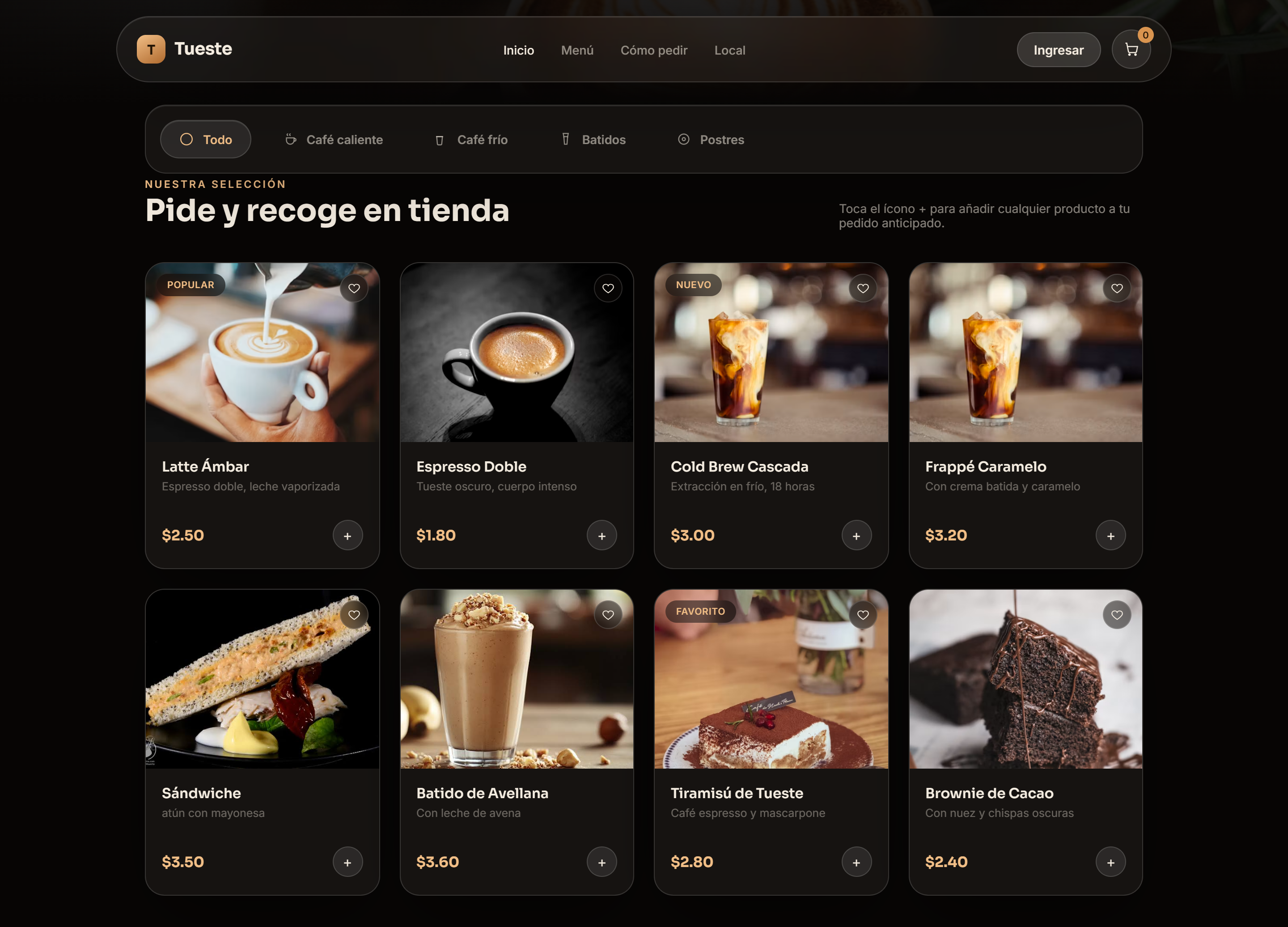 Café Paralelo — lo que ofrece