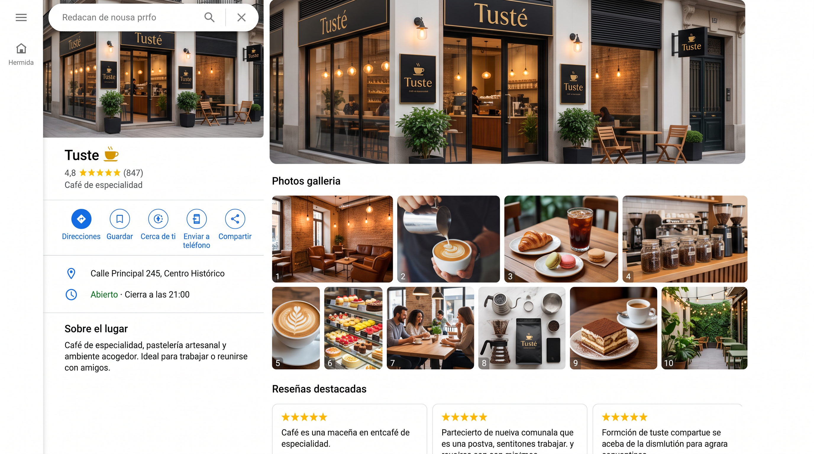 Tuste Coffee & Cream — Google Maps